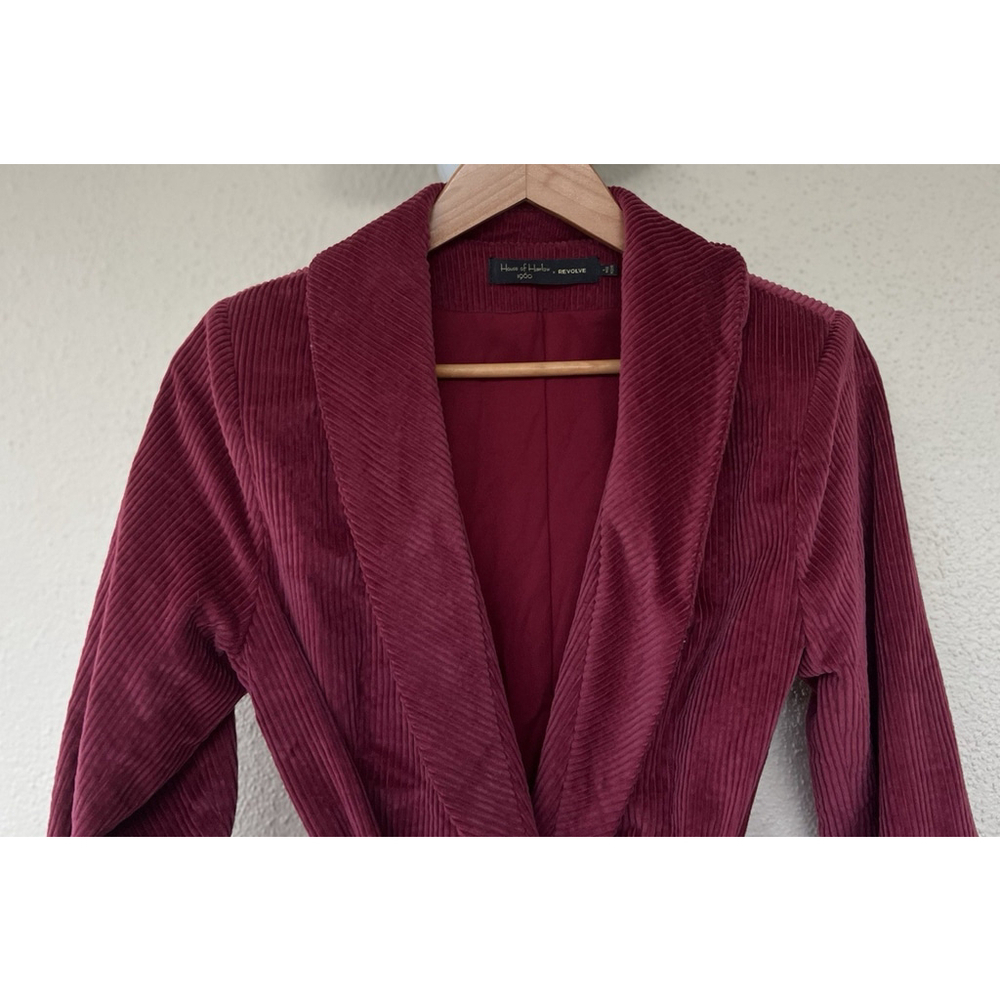 HOUSE OF HARLOW House 1960 x REVOLVE Burgundy Corduroy Lykke Blazer Belted Small - Picture 4 of 8